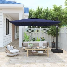 11FT Square Cantilever Patio Umbrella in Navy Blue(without Umbrella Base)