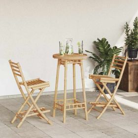 Outdoor Bar Set Natural Bamboo Bamboo Medium Foldable