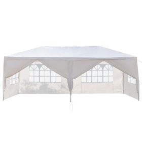 10x20ft White Canopy Tent with 4/6 Removable Sidewalls Outdoor PE Fabric Shelter Party Gazebo Heavy Duty Pavilion for Backyard Garden Event Weddi (size: 6-slices)