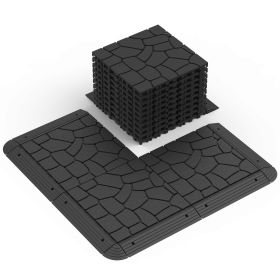 11.81"x11.81"x0.79"Grey & Brown Colors - Stylish Interlocking Flooring (Color: Gray)