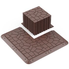 11.81"x11.81"x0.79"Grey & Brown Colors - Stylish Interlocking Flooring (Color: Brown)