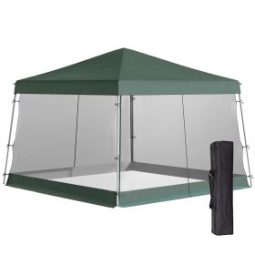 Outsunny Slant Leg Pop Up Canopy Tent with Netting and Carry Bag, Instant Sun Shelter, Tents for Parties, Height Adjustable, for Outdoor, Garden (Color: as Pic)
